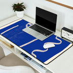 Abstract Face 23 Cobalt Blue Desk Mat Gallery Image 2