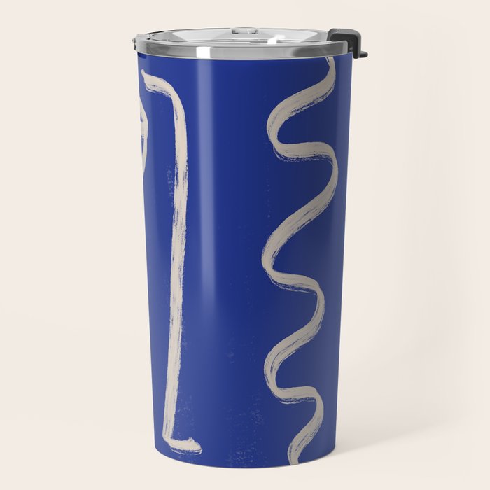 Abstract Face 23 Cobalt Blue Travel Mug Gallery Image 2