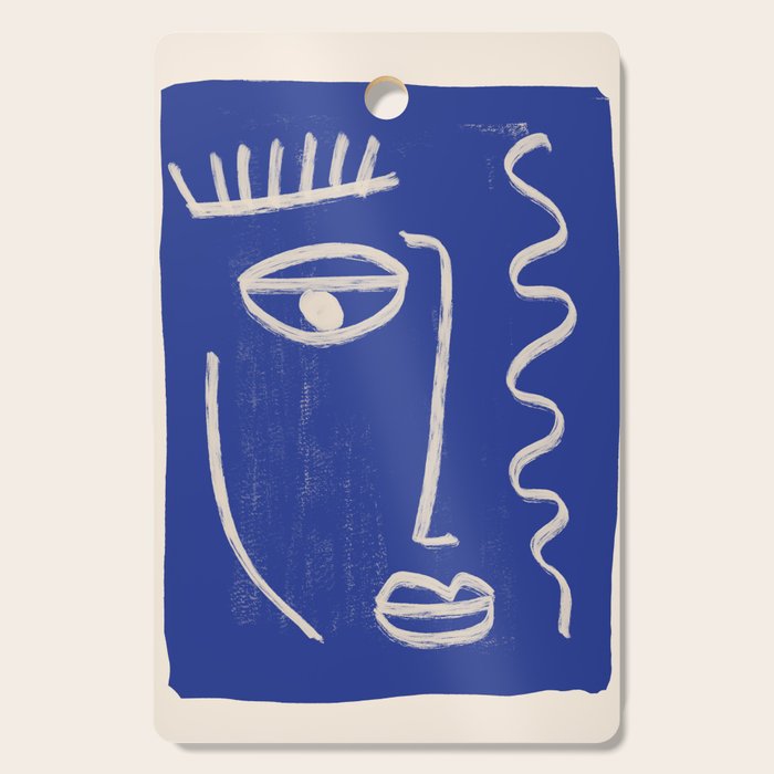 Abstract Face 23 Cobalt Blue Cutting Board Gallery Image 1