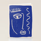 Abstract Face 23 Cobalt Blue Stationery Card Gallery Image 2