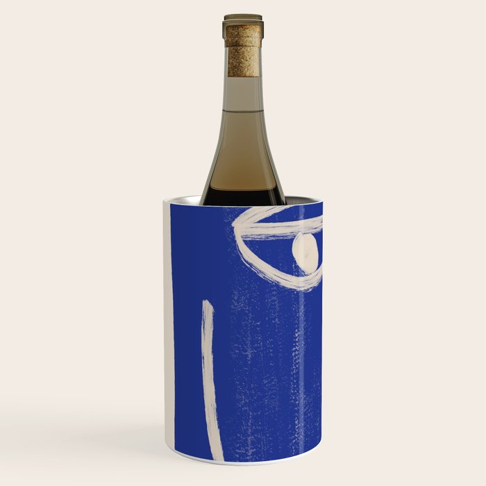 Abstract Face 23 Cobalt Blue Wine Chiller Gallery Image 2