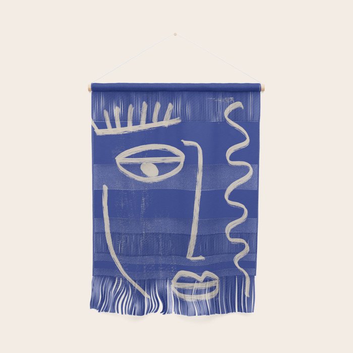 Abstract Face 23 Cobalt Blue Wall Hanging Gallery Image 1