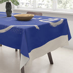 Abstract Face 23 Cobalt Blue Tablecloth Gallery Image 3