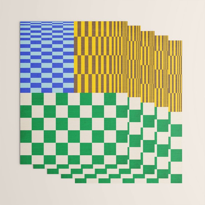 Retro Checkerboard Collage 02 Wrapping Paper Gallery Image 3