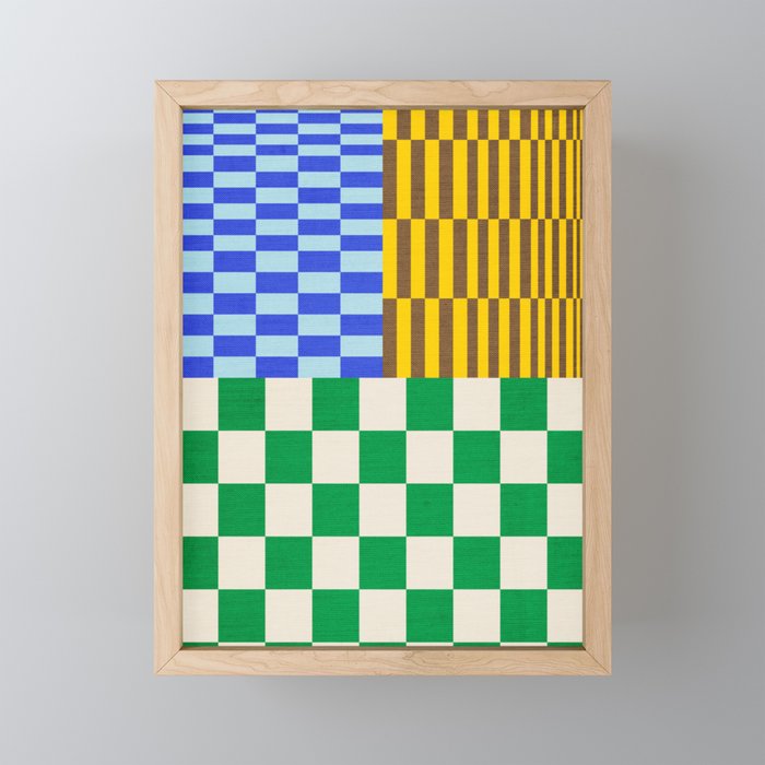 Retro Checkerboard Collage 02 Mini Art Print Gallery Image 1