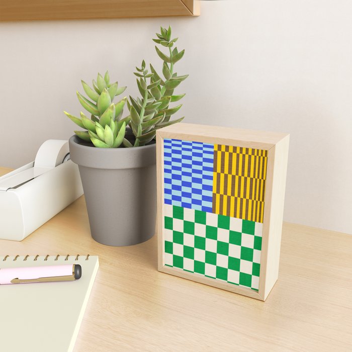 Retro Checkerboard Collage 02 Mini Art Print Gallery Image 2