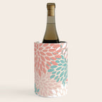 Festive, Floral Prints, Teal, Peach, Coral Wine Chiller Gallery Image 2