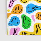 Funny melting smiling happy face colorful cartoon seamless pattern Poster Gallery Image 3