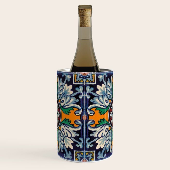Mandala mexican talavera tile ceramic mosaic Wine Chiller Gallery Image 1