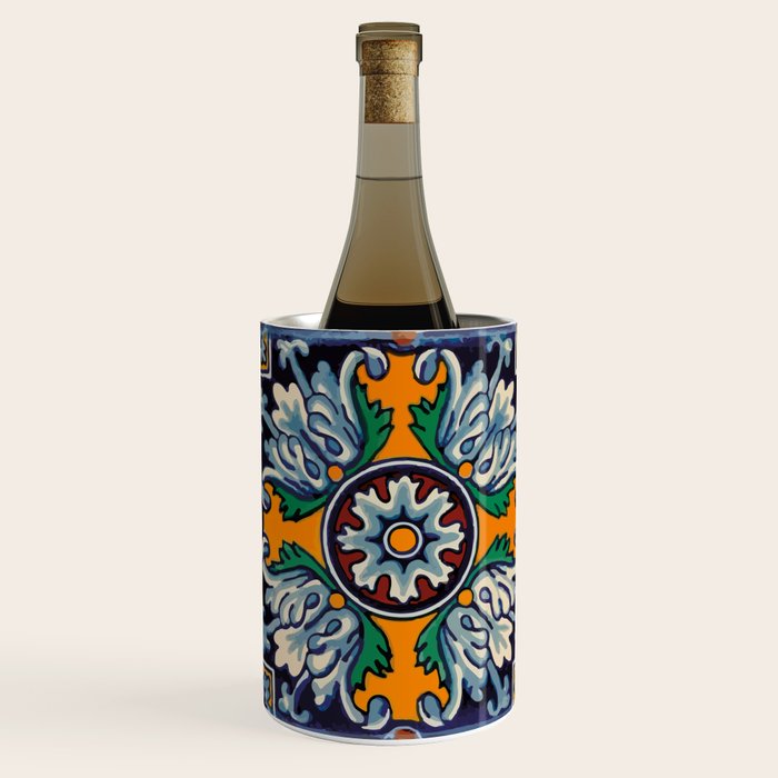 Mandala mexican talavera tile ceramic mosaic Wine Chiller Gallery Image 2