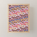 Japanese Seigaiha Wave - Mauve & Gold Palette Mini Art Print Gallery Image 1