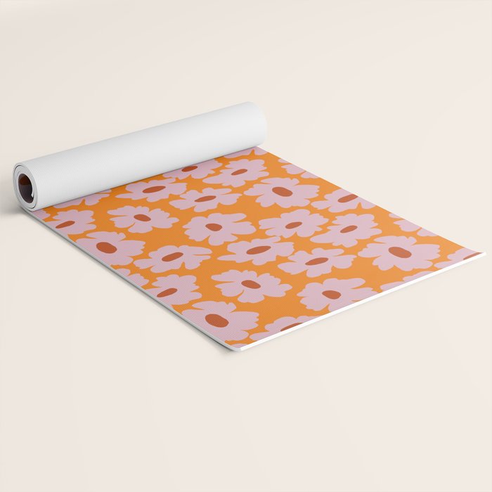 Lazy Pink floral  Yoga Mat Gallery Image 2