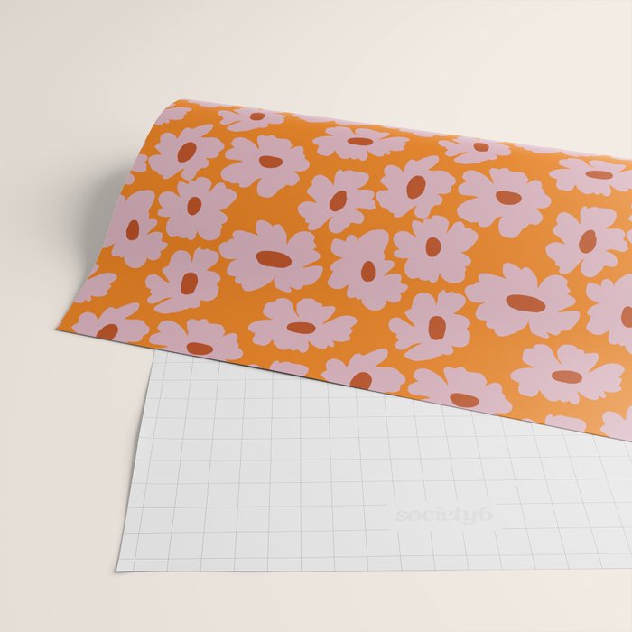Lazy Pink floral  Wrapping Paper Gallery Image 2