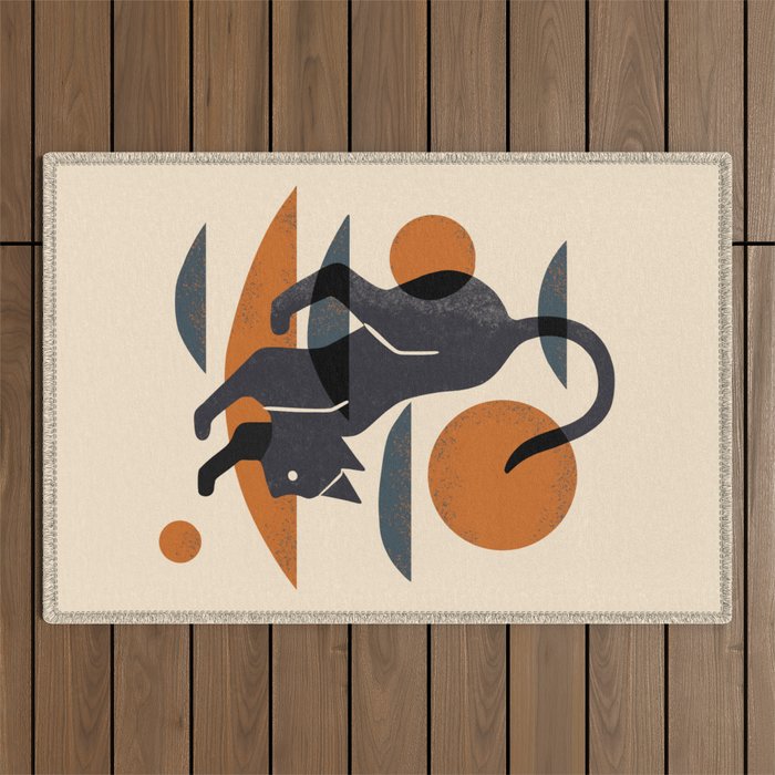 Cat At Play Outdoor Rug Gallery Image 1