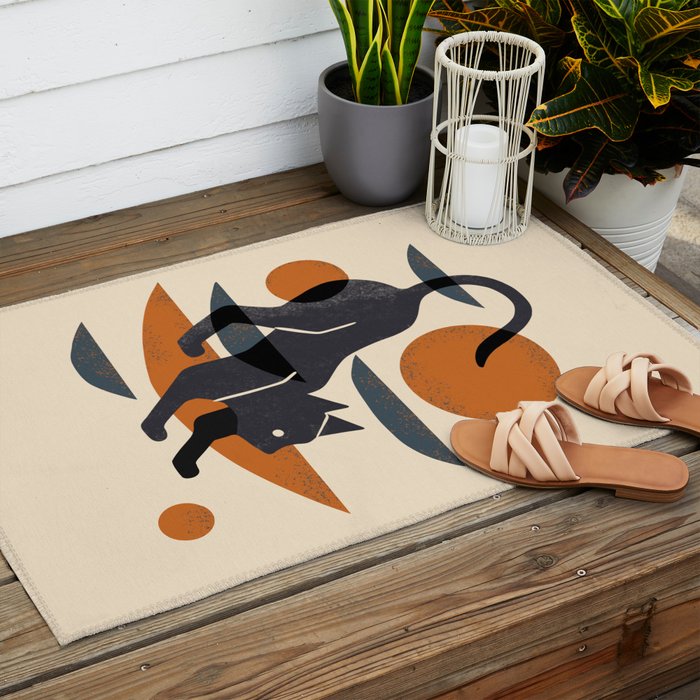 Cat At Play Outdoor Rug Gallery Image 2