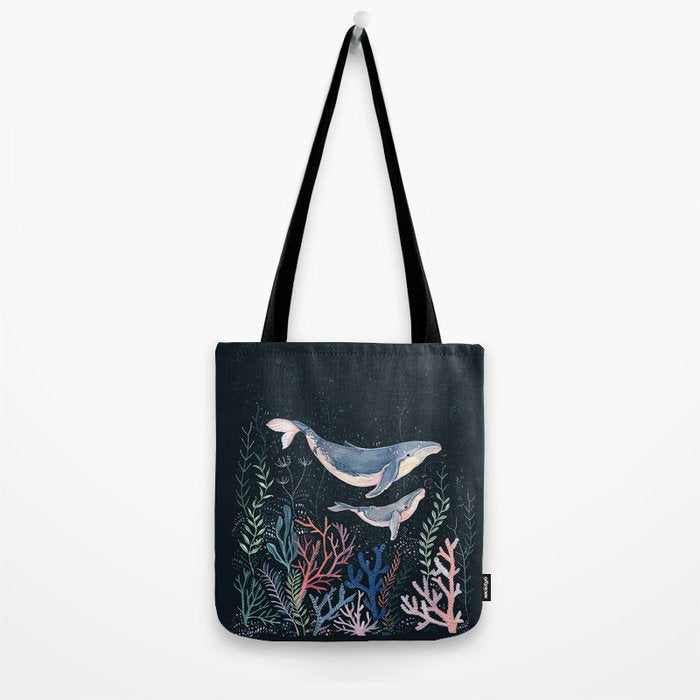 Whales and Coral Tote Bag Gallery Image 2