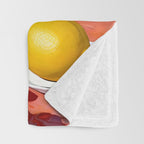 Earl Brown Tea Time, Tea Cups Supper High Tea, Slow Living Eclectic Whimsical Maximalist, Lemons Food Coffee Throw Blanket Gallery Image 3