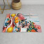 Earl Brown Tea Time, Tea Cups Supper High Tea, Slow Living Eclectic Whimsical Maximalist, Lemons Food Coffee Rug Gallery Image 1