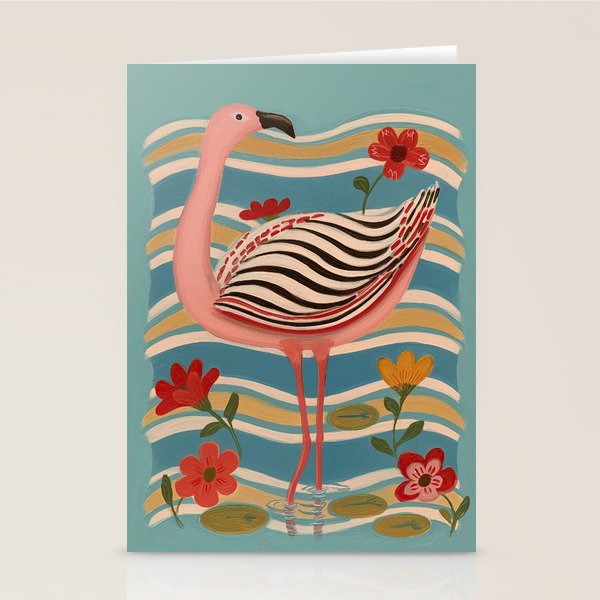 Pink Flamingo Stationery Card Gallery Image 1