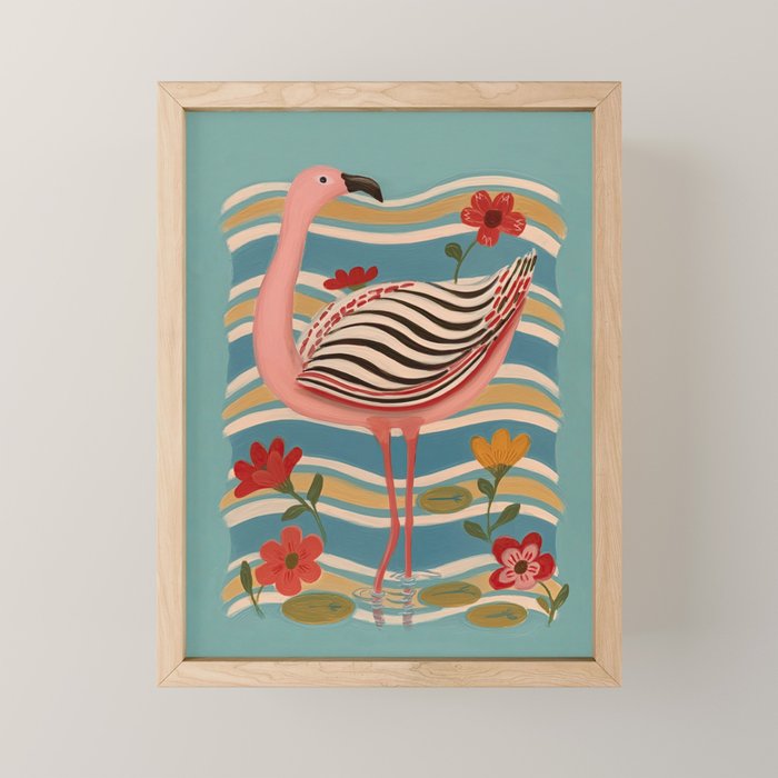 Pink Flamingo Mini Art Print Gallery Image 1