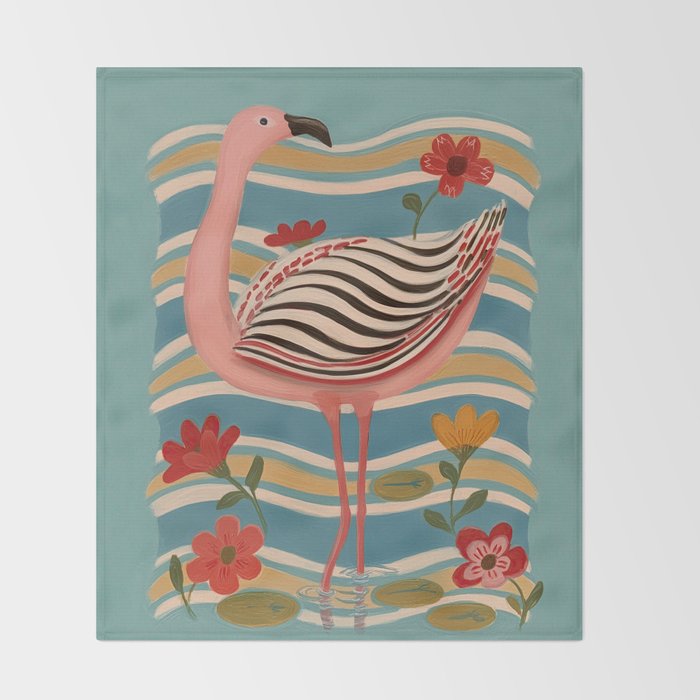 Pink Flamingo Throw Blanket Gallery Image 2