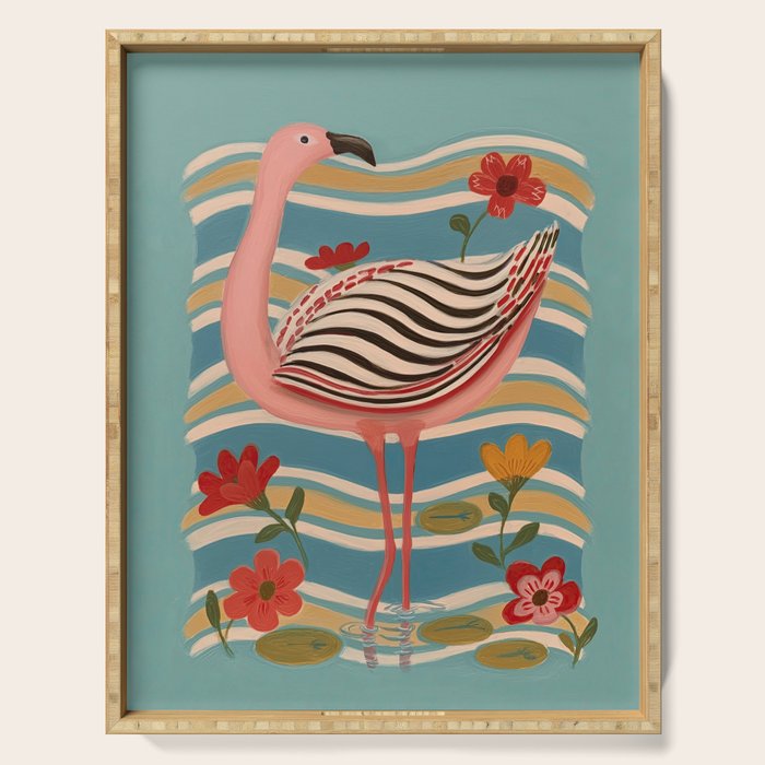 Pink Flamingo Serving Tray Gallery Image 1