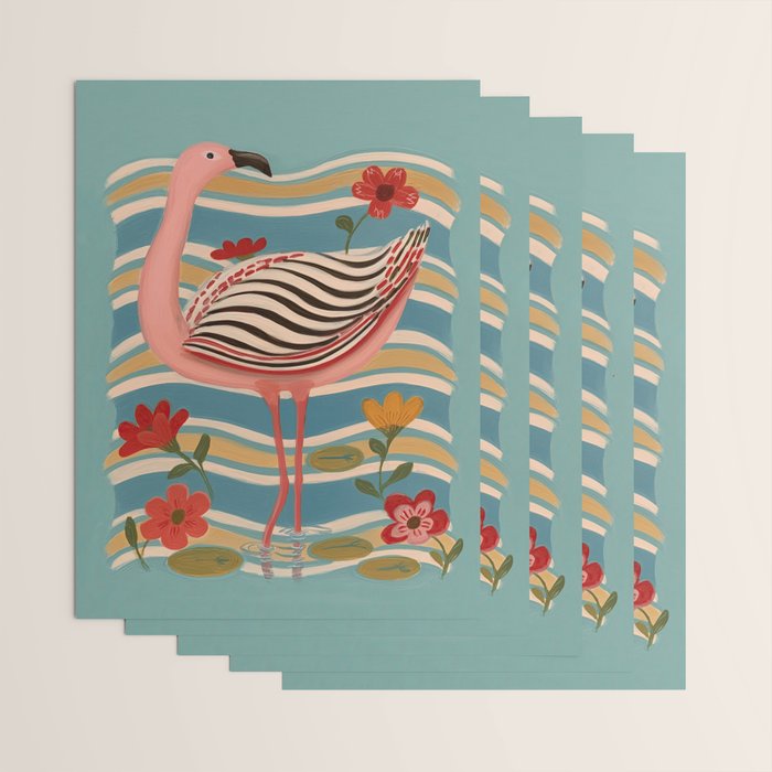 Pink Flamingo Wrapping Paper Gallery Image 3