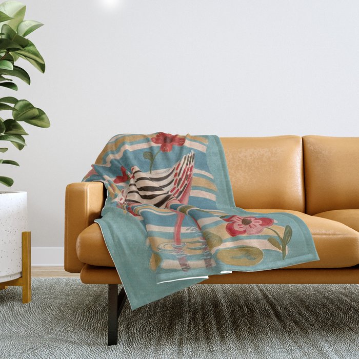 Pink Flamingo Throw Blanket Gallery Image 1