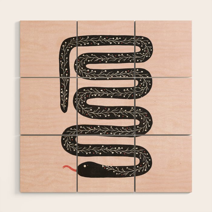 Flower Snake Wood Wall Art Gallery Image 1
