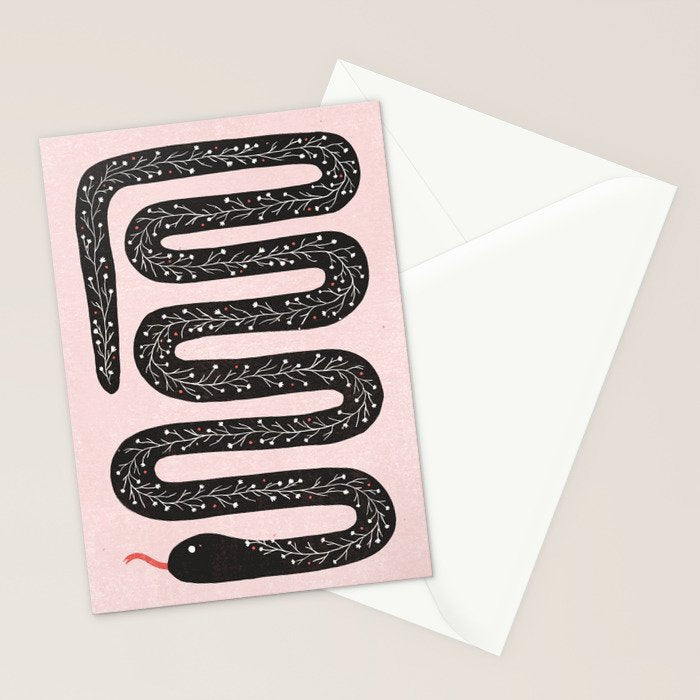 Flower Snake Stationery Card Gallery Image 2