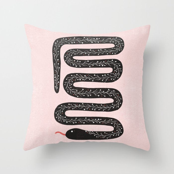 Flower Snake Throw Pillow Gallery Image 1
