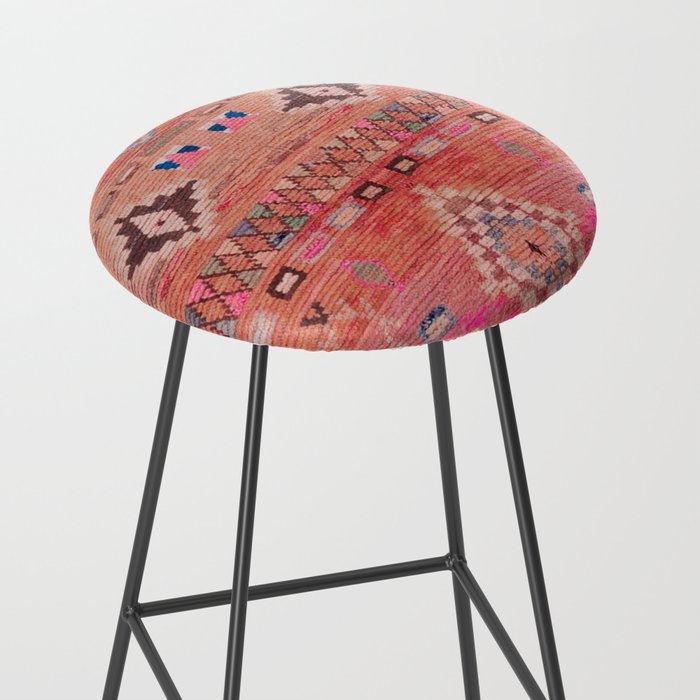 Traditional Moroccan Berber Rug Design Stool Gallery Image 2