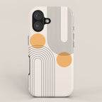 Mid Century Modern Geometric 70 (Rainbow and Sun Abstraction) iPhone Case Gallery Image 1