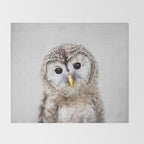Baby Owl - Colorful Throw Blanket Gallery Image 2