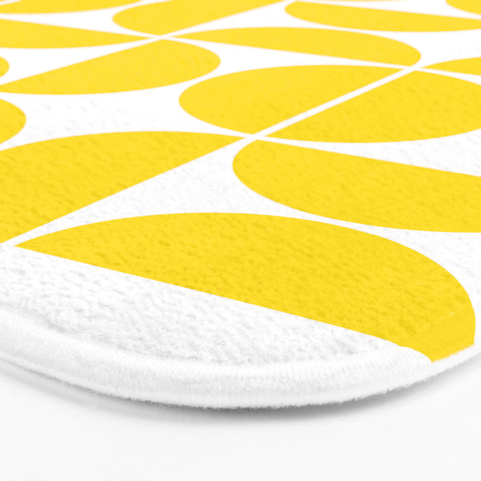 Mid Century Modern Geometric 04 Lemon Yellow Bath Mat Gallery Image 3