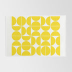 Mid Century Modern Geometric 04 Lemon Yellow Rug Gallery Image 2