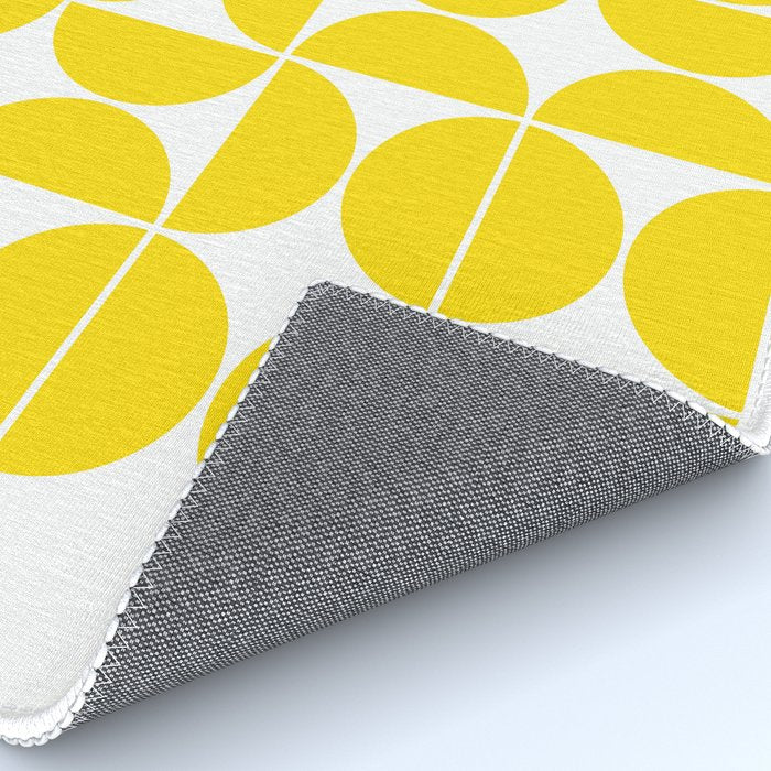 Mid Century Modern Geometric 04 Lemon Yellow Rug Gallery Image 4