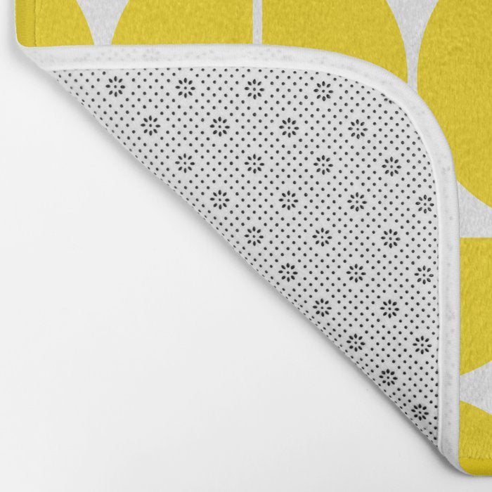 Mid Century Modern Geometric 04 Lemon Yellow Bath Mat Gallery Image 2