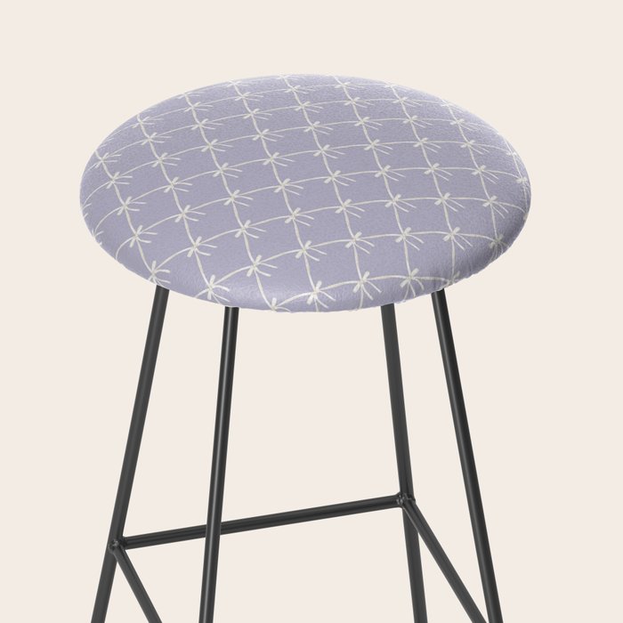 Bows & Ribbons Pattern XXXIV Pastel Lavender Purple  Stool Gallery Image 2