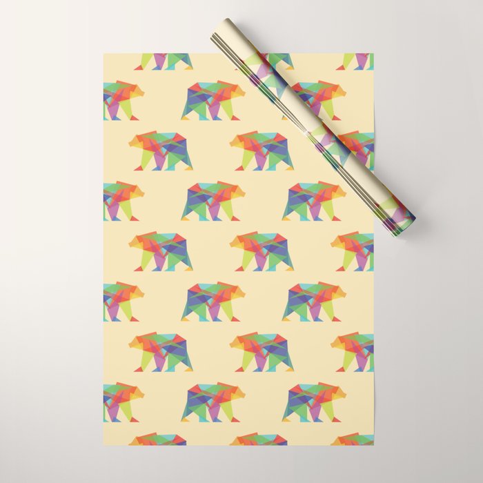 Fractal Geometric bear Wrapping Paper Gallery Image 1