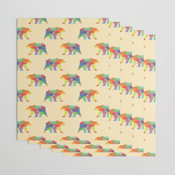Fractal Geometric bear Wrapping Paper Gallery Image 3