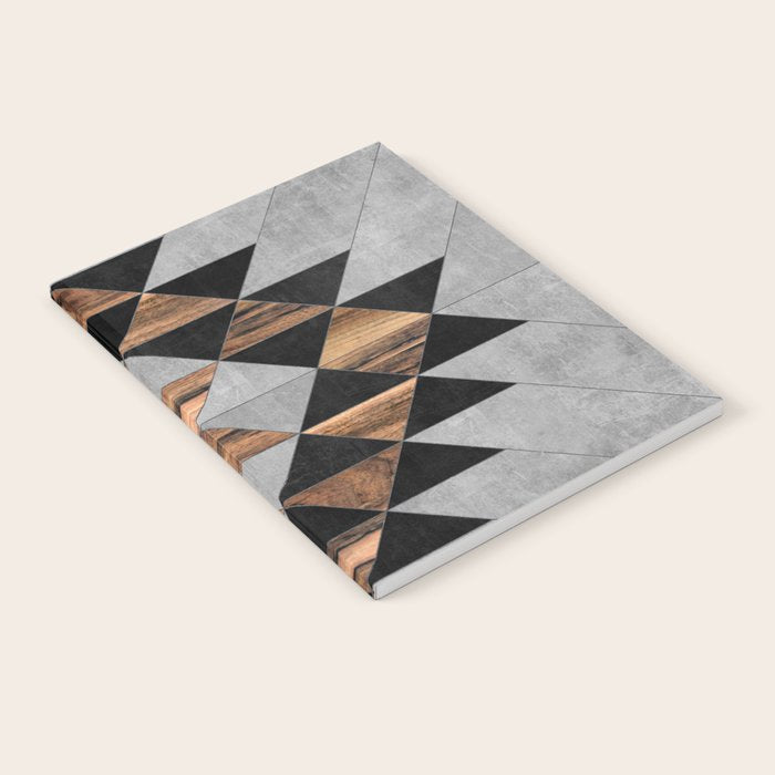 Urban Tribal Pattern No.10 - Aztec - Concrete and Wood Notebook Gallery Image 2