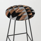 Urban Tribal Pattern No.10 - Aztec - Concrete and Wood Stool Gallery Image 2