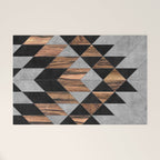 Urban Tribal Pattern No.10 - Aztec - Concrete and Wood Welcome Mat Gallery Image 1