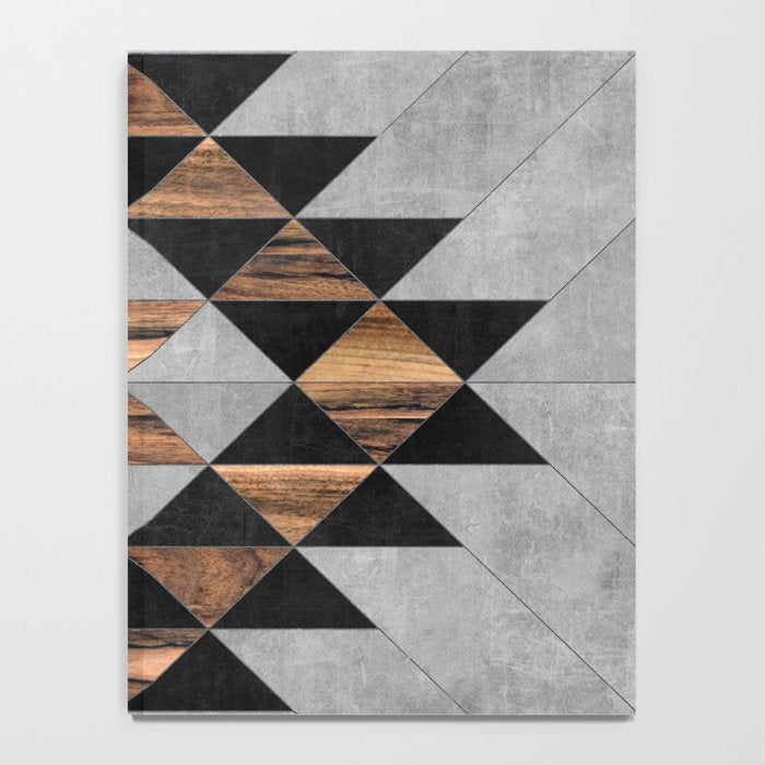Urban Tribal Pattern No.10 - Aztec - Concrete and Wood Notebook Gallery Image 4