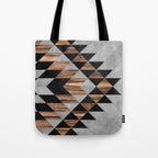 Urban Tribal Pattern No.10 - Aztec - Concrete and Wood Tote Bag Gallery Image 1