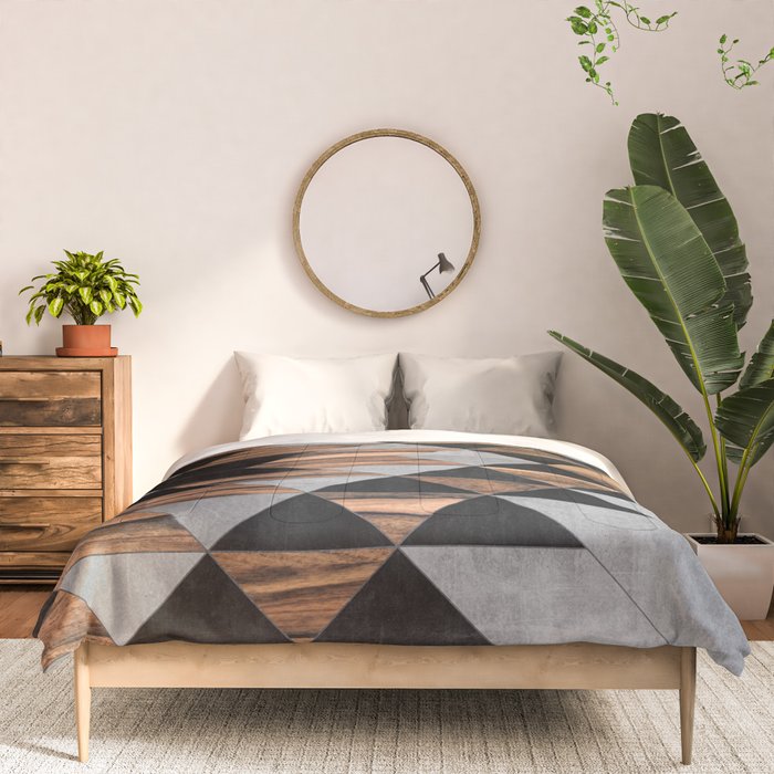 Urban Tribal Pattern No.10 - Aztec - Concrete and Wood Comforter Gallery Image 3