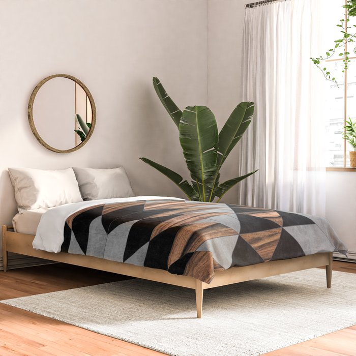 Urban Tribal Pattern No.10 - Aztec - Concrete and Wood Comforter Gallery Image 2