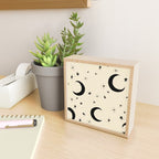 Goodnight Sky - black and cream  Mini Art Print Gallery Image 2