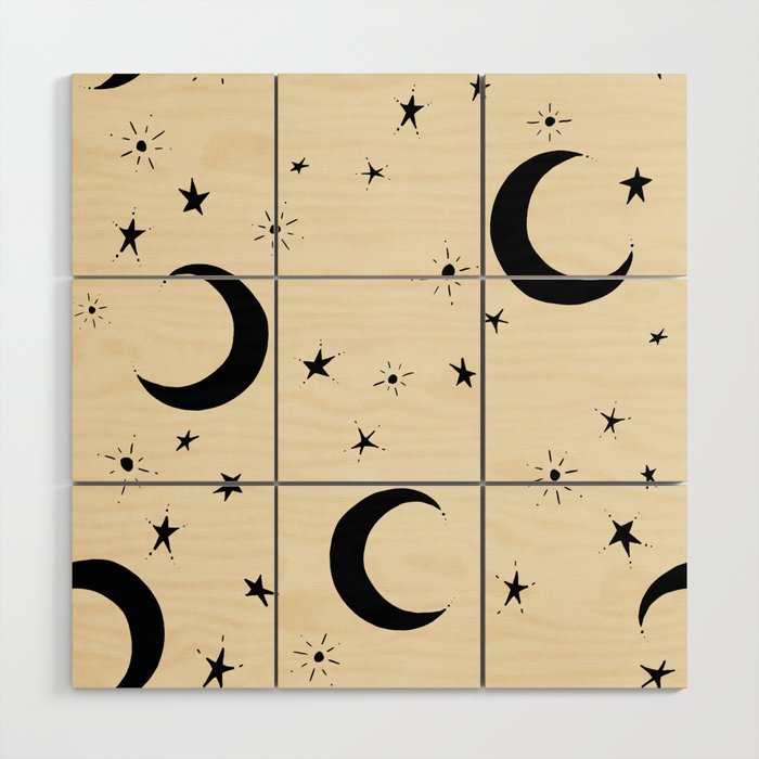 Goodnight Sky - black and cream  Wood Wall Art Gallery Image 1